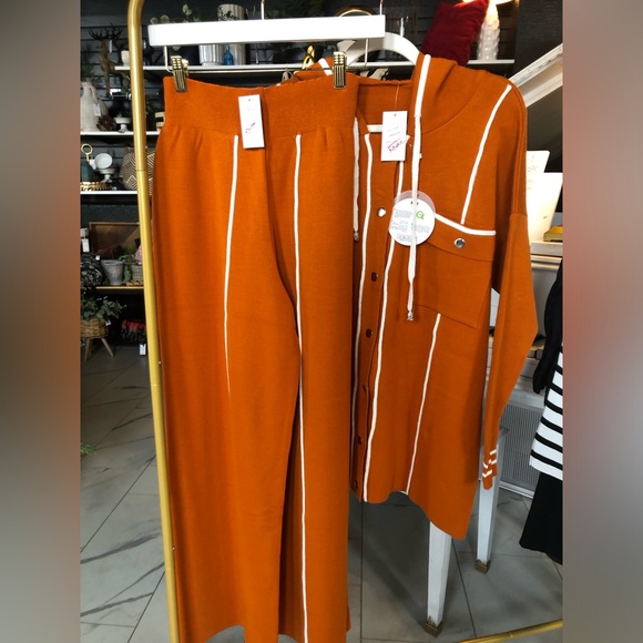 Orange Women's Pants & Jumpsuit Set - Picture 1 of 3
